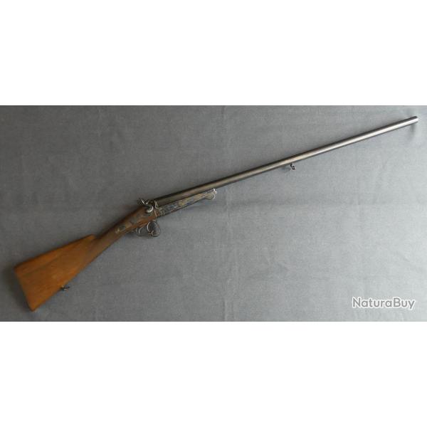 Beau fusil de chasse juxtapos a systme Lefaucheux avec platine et bascule jaspe