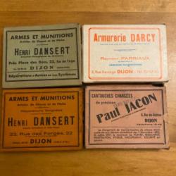 Collection de boîtes de cartouches de chasse par des armuriers de Dijon