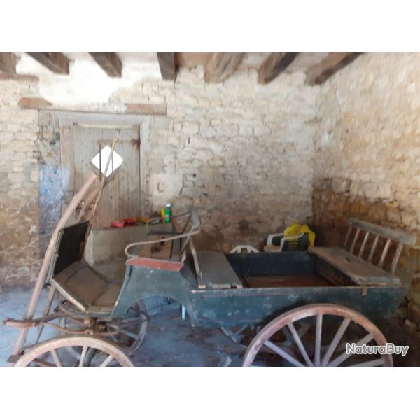 CALECHE hippomobile  ANCIENNE ( Break ) vers 1880  , 6 places ou jardinire ..collection