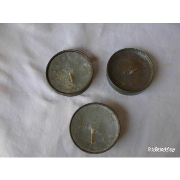 WW2 US LOT DE 3 RECHAUFFE-PLATS / BOUGIE MILITAIRE AMERICAINES NON UTILISEES 3 MODELES DIFFERENTS