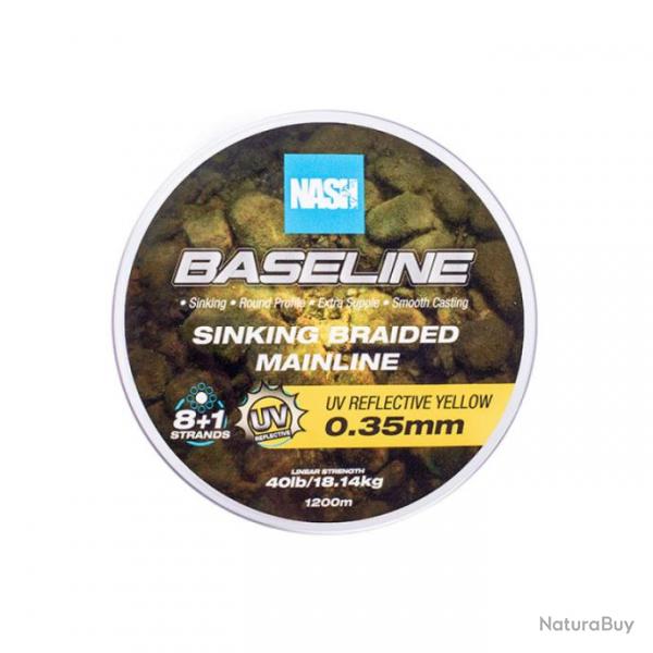 Tresse NASH Baseline Sinking Braid UV Yellow 0.20mm 600m