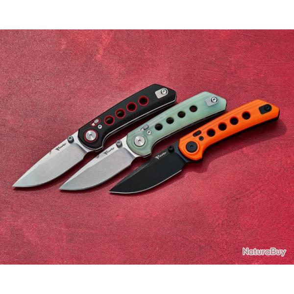 Couteau Reate Knives PL-XT Jade Manche G10 Lame Acier Nitro-V SW IKBS Pivot Lock Clip REA134