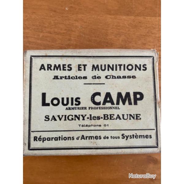 Bote vide de cartouches de chasse armurerie Louis CAMP a Savigny les beaune