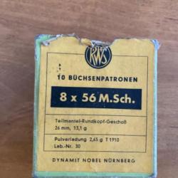 Boîte vide de 8x56 M.Sch par RWS 8x56 Mannlicher Schauer