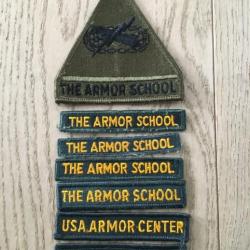 Lot d'insignes tissus patch US Army The Armor School