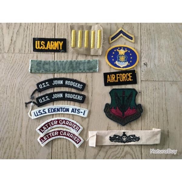 Lot d'insignes tissus patch US Army Arme Amricaine