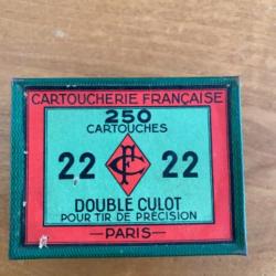 Boîte vide Cartoucherie Française pour 250 cartouches 22 double culot pour tir de précision