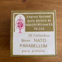 Boîte vide pour 25 cartouches 9mm nato parabellum par Santa Barbara Toledo
