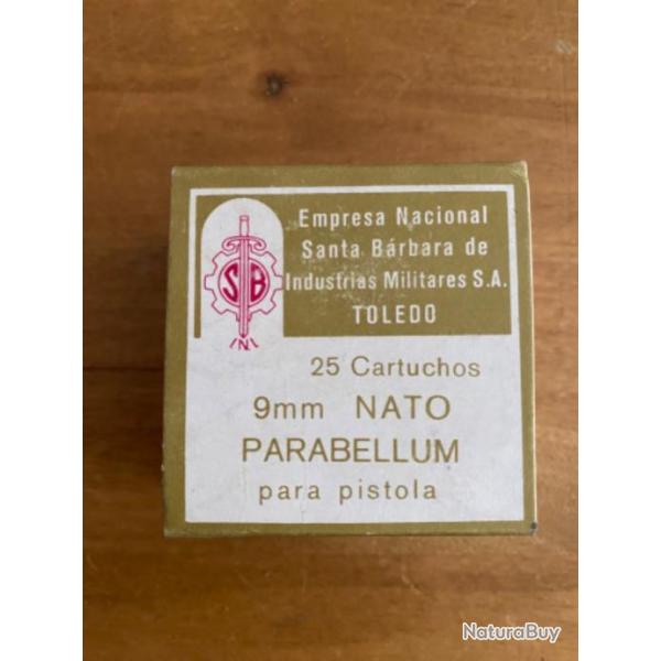 Bote vide pour 25 cartouches 9mm nato parabellum par Santa Barbara Toledo