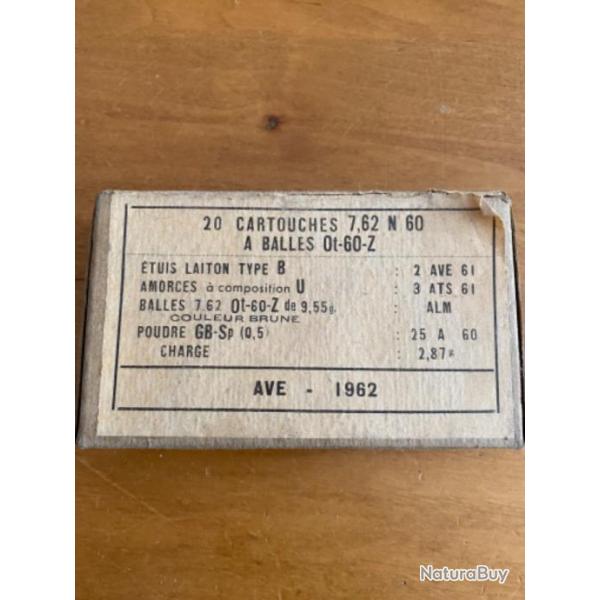 Bote vide AVE de 1962 arme franaise pour 20 cartouches 7,62mm