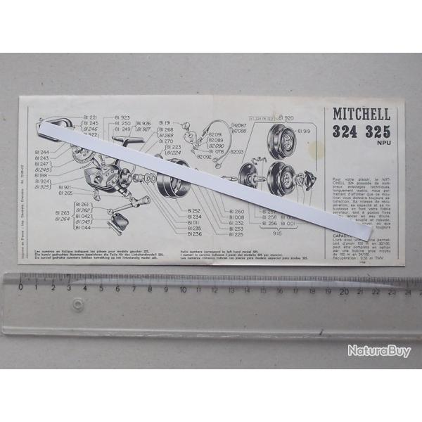 MOULINET MITCHELL 324 325: AUTHENTIQUE feuillet descriptif ancien - Croquis avec pices dtaches