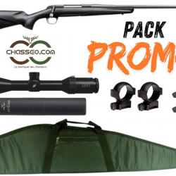 Pack Promo : Browning X-Bolt SF composite black threaded + lunette GPO Spectra 2-12x50 + Modérateur 