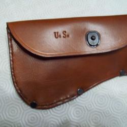 militaria ww2 U.S. étui cuir de hachette US true temper flint edge U.S.A.