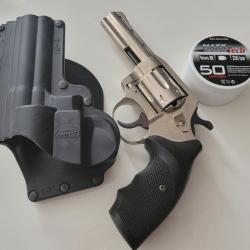Superbe revolver  alarme mercury pièce rare + munitions neuves et holster phoebus...