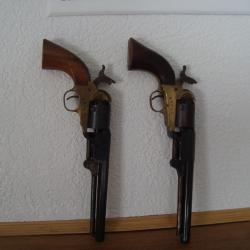 lot de 2 revolvers poudre noire colt modèle 1862 et colt navy cal 36