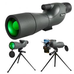 Longue Vue Télescope Monoculaire 25-75x60 FMC BAK4 Visée à Cible Etanche avec Trépied