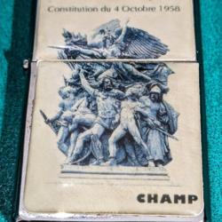 Briquet à essence Champ Veme republique consitution du 4octobre1958 style zippo Etat neuf - édition