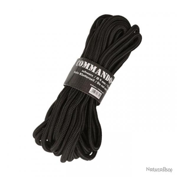 Corde Commando Mil-Tec - Noir - 5 mm x 15 m