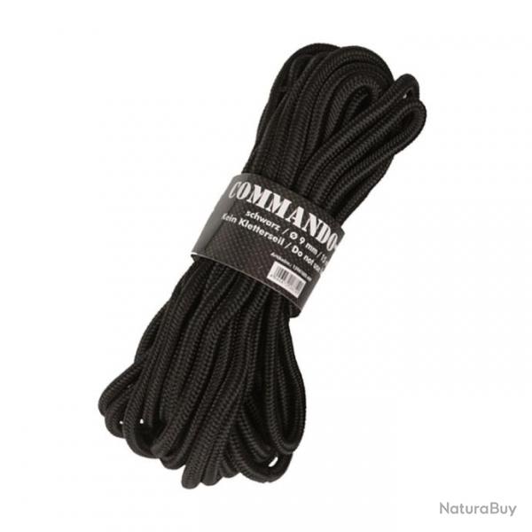 Corde Mil-Tec Commando 15M Noir 9 mm x 15 m