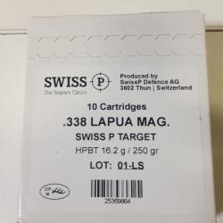 CARTOUCHES SWISS P CAL. 338 LAPUA MAGNUM