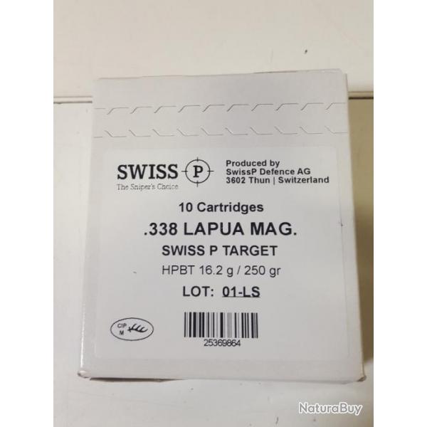 CARTOUCHES SWISS P CAL. 338 LAPUA MAGNUM