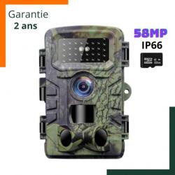 Caméra de chasse 58MP HD - Carte 32 go - IP66 - Garantie 2 ans - Livraison rapide