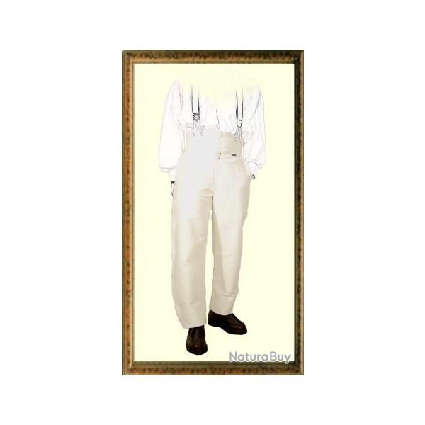 Pantalon Largeot Moleskine  Tirants Le Laboureur Ecru 56 Entrejambe 82 cm Genouillres intrieures