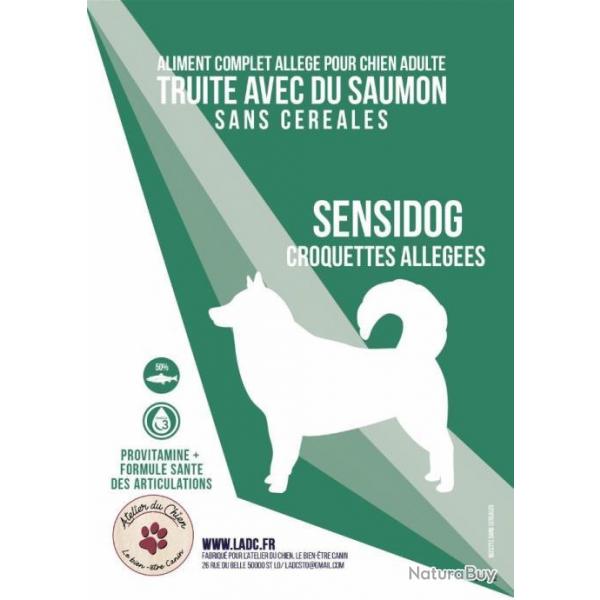 CROQUETTES SENSIDOG 2 Kg ALLEGEES TRUITE et SAUMON (sans crales/Grain free)