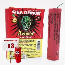 Lot de 2 Paquet de 3 Petard Giga Demon