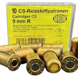 Munitions pour revolver - WADIE "Cartridges CS" 9mm R - 10 X munitions GAZ CS