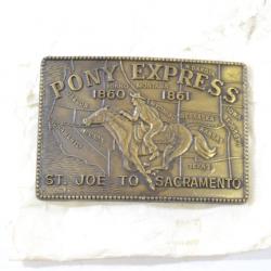 Boucle de ceinturon Western Pony Express 1860 1861 St Joe to Sacramento. USA RJ collector