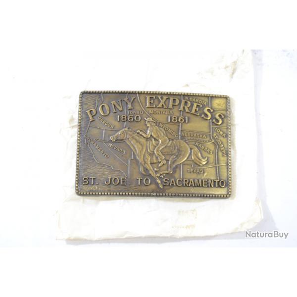 Boucle de ceinturon Western Pony Express 1860 1861 St Joe to Sacramento. USA RJ collector