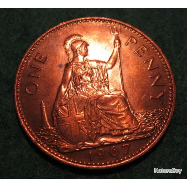 piece de 1 one penny england Elizabeth II 1967 SUP