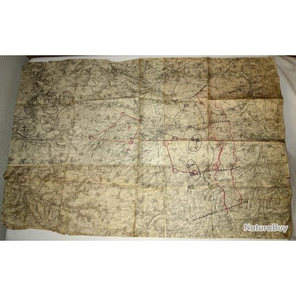 CARTE MILITAIRE ALLEMANDE/FRANCAISE de la PREMIERE GUERRE.  /8349