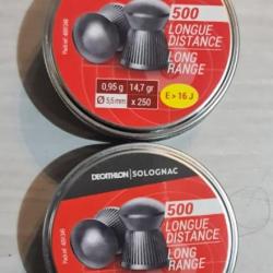 Vends 2 boites de 250 plombs Solognac Long Range 0.95g cal 5.5