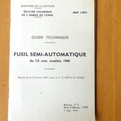 Guide technique MAT 1031 - Fusil semi automatique de 7,5 mm Mle 1949
