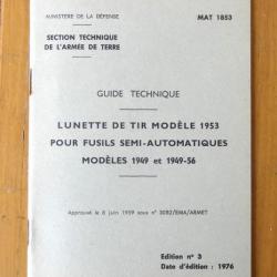 Guide technique MAT 1853 - Lunette de tir 1953 (FSA 1949 & 49-56)