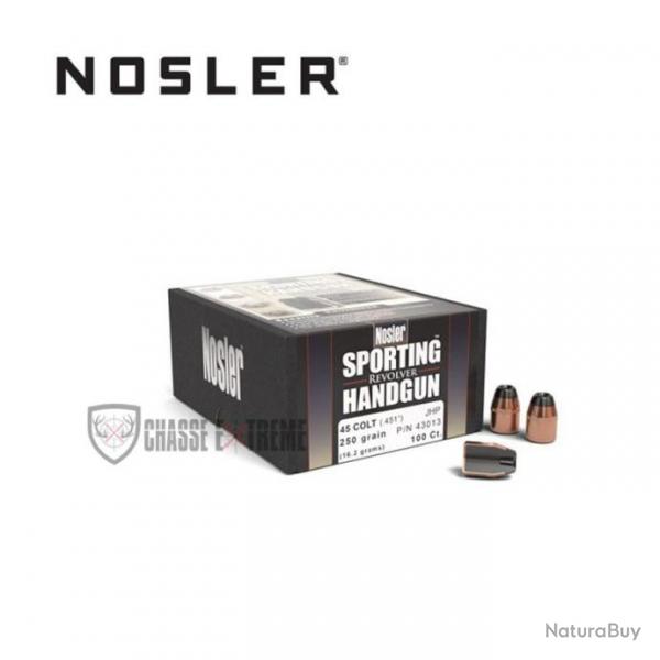 100 Ogives NOSLER Cal.45lc 250 Gr Jhp