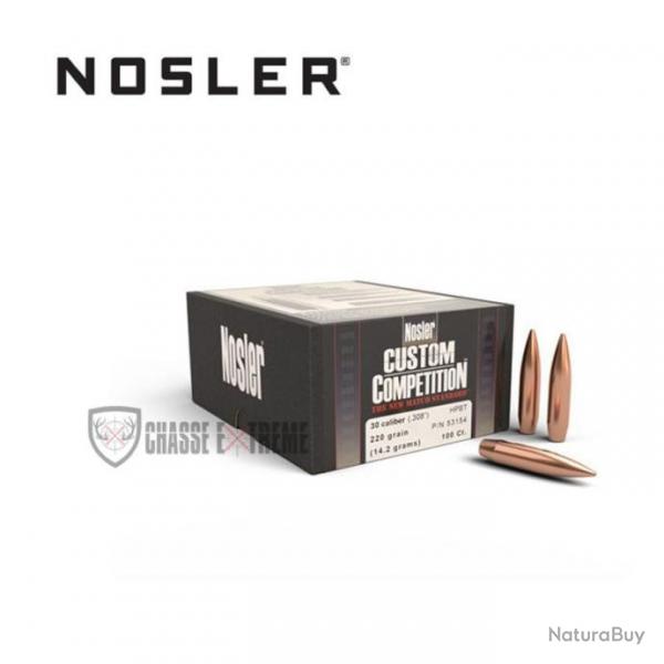 100 Ogives NOSLER Cal.30 220 Gr Hpbt