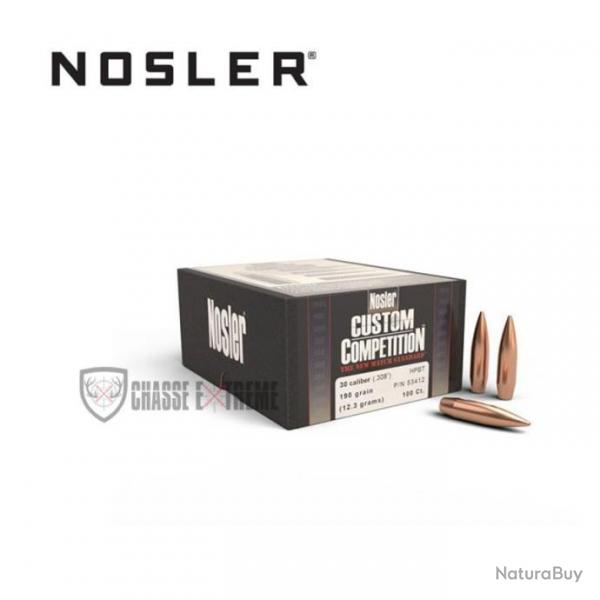 100 Ogives NOSLER Cal.30 190 Gr Hpbt