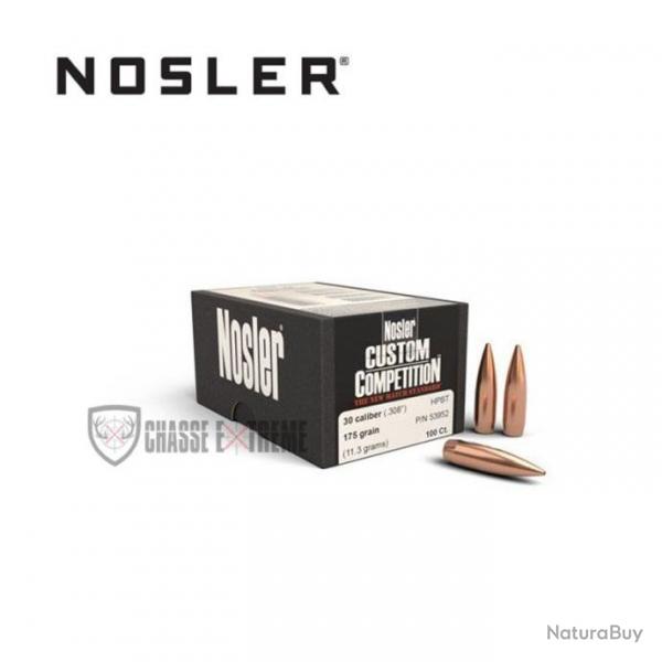 100 Ogives NOSLER Cal.30 175 Gr Hpbt