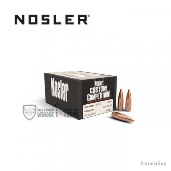 100 Ogives NOSLER Cal.30 155 Gr Hpbt