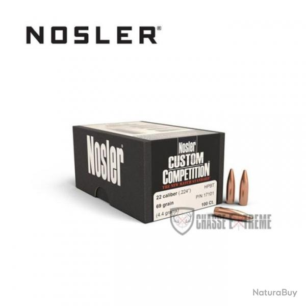 100 Ogives NOSLER Cal.22 69 Gr Hpfb