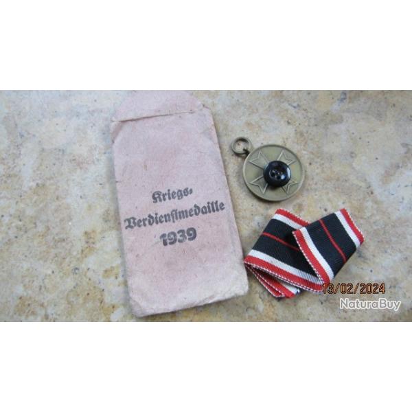 mdaille du mrite guerre +pochette  KVK Allemagne ww2 Allemand seconde guerre