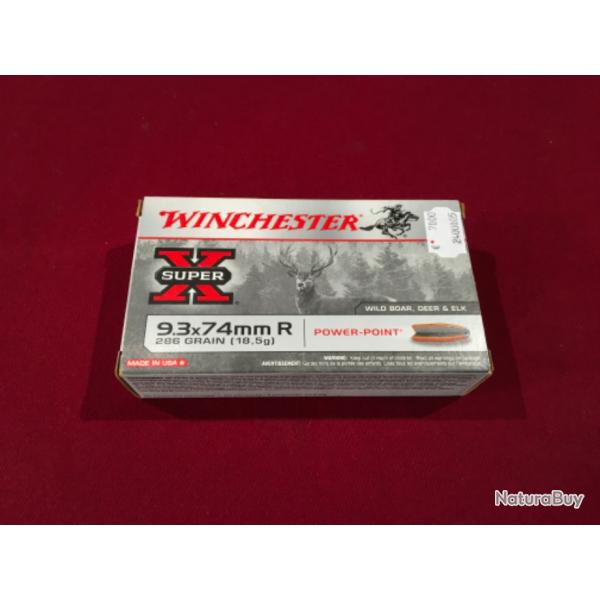 MUNITIONS WINCHESTER CALIBRE 9,3x74R POWERSONG POINT 18,5G