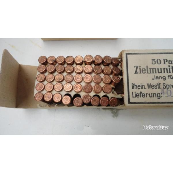 Allemand 39/45..../Boite de 47 cartouches"Patronen Zielmunition kal 5,6 " pour entrainement...