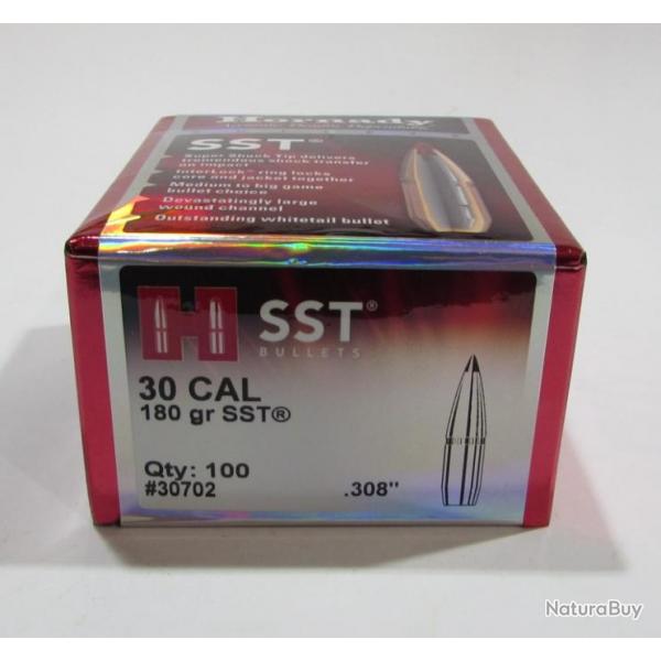 lot 100 ogives Hornady , cal 30, poids 180grs, SST ( ogives chasse)