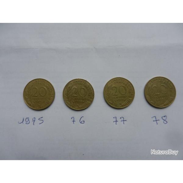 lot de pices de monnaie franaise 20 centimes 1975  78
