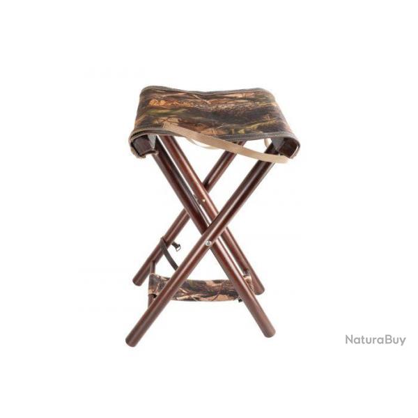 Sige Januel en bois avec assise tissu camo - 60 cm