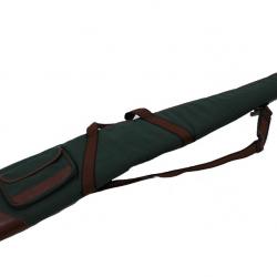 Housse à fusil  tissus et cuir 128 cm avec renfort